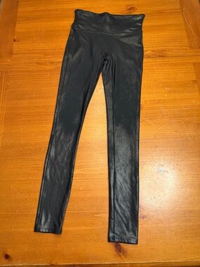 SPANX Black Faux Leather Leggings